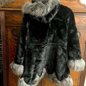 Faux fur black jacket; never worn, brand new